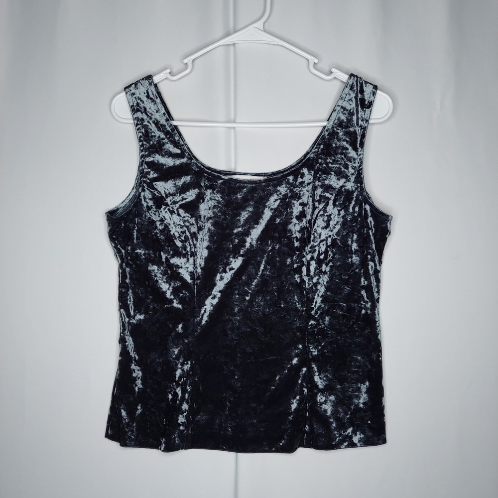 La Nuit Crushed Velvet Beaded Cardigan Top Set Women Medium Gray Glam Party - Picture 3 of 13